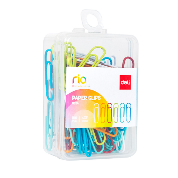 CLIPS #4 DELI 33MM COLORES SURTIDOS CJAX100