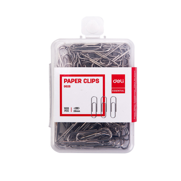 CLIPS #3 DELI COLOR PLATA CAJA PLASTICA CJAX100