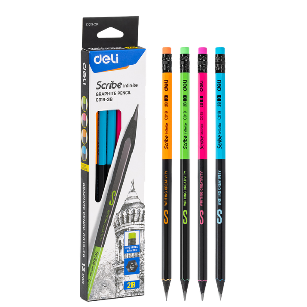 LAPIZ DE GRAFITO 2B SCRIBE INFINITE DELIX12