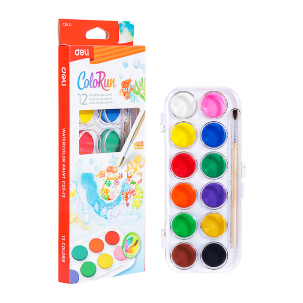 SET PINTURA ACUARELA 12 COLORES COLORUN