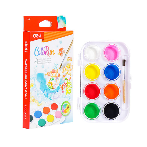 SET PINTURA ACUARELA 08 COLORES COLORUN