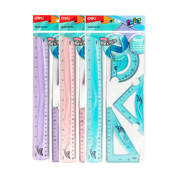 SET DE GEOMETRIA 30CM FLEXIBLE 4PZA