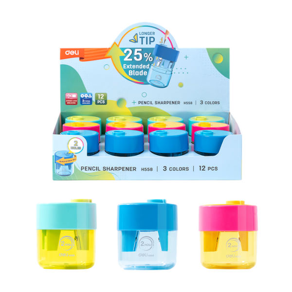 SACAPUNTA PLASTICO 2 HUECOS CXRECIPIENTE
