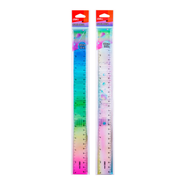 REGLA PLASTICA ARCOIRIS 30CM