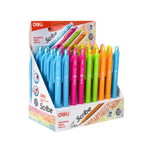 PORTAMINAS SCRIBE BY 0,5MM CON BORRADOR COLORES SURTIDOS