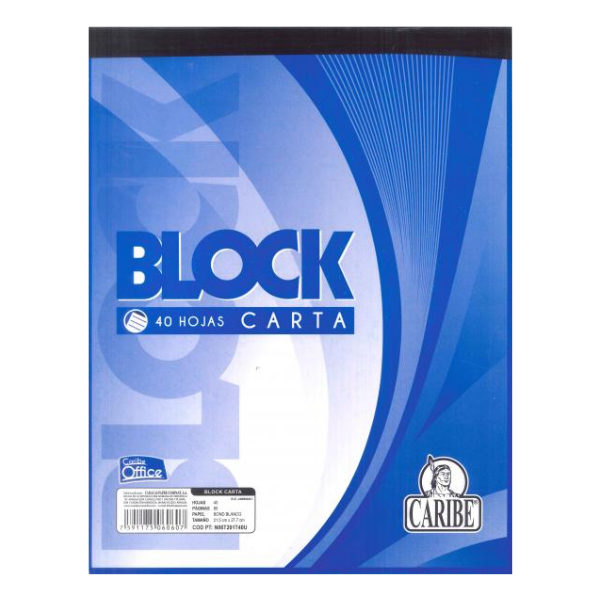 BLOCK DE RAYADO TAMANO CARTA 40 HOJAS